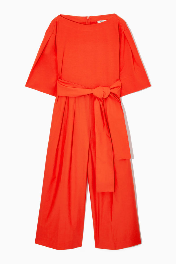 COS Belted Wide-leg Jumpsuit Bright Orange