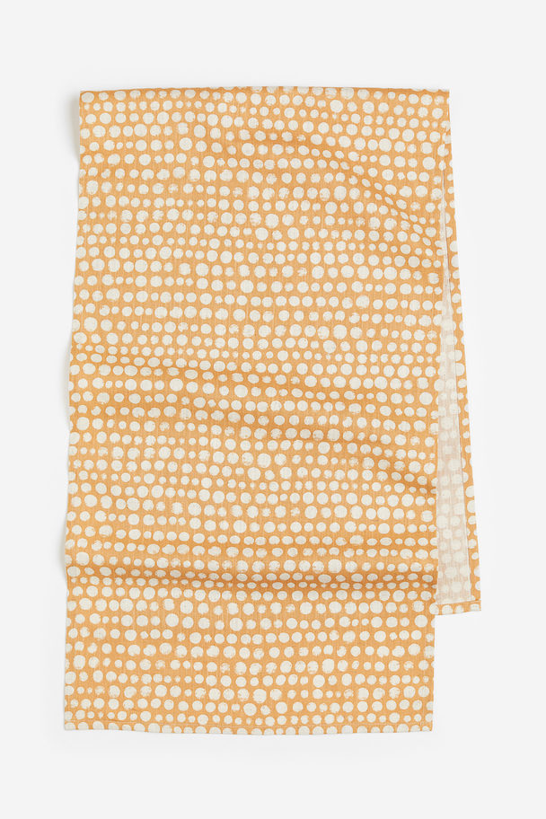 H&M HOME Patterned Table Runner Mustard Yellow/light Beige