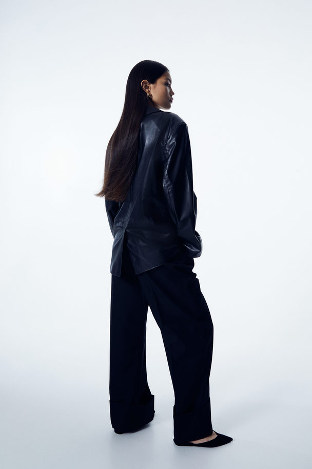 H&M Oversized Coated Blazer Black