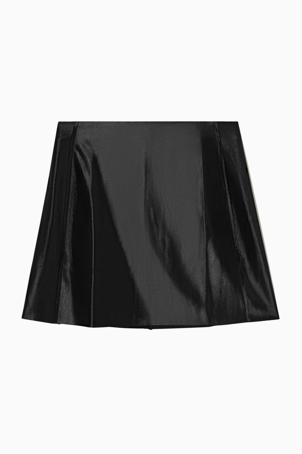 COS Satin Mini Skirt Black