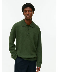 Wool Blend Polo Shirt Green