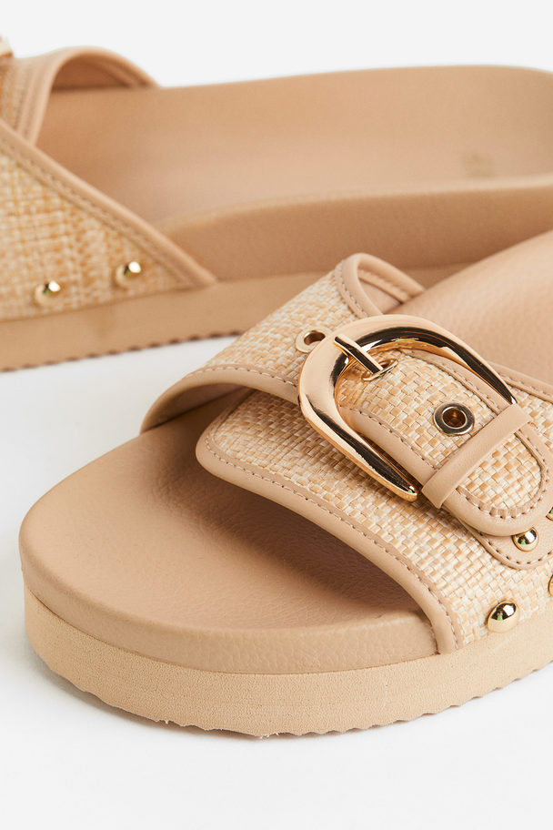 H&M Studded Sandals Beige