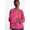 Puff-sleeve Seersucker Blouse Bright Pink
