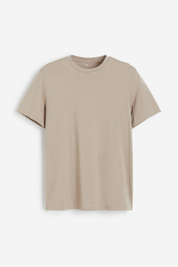 H&M 3er-Pack T-Shirts in Regular Fit Beige/Braun