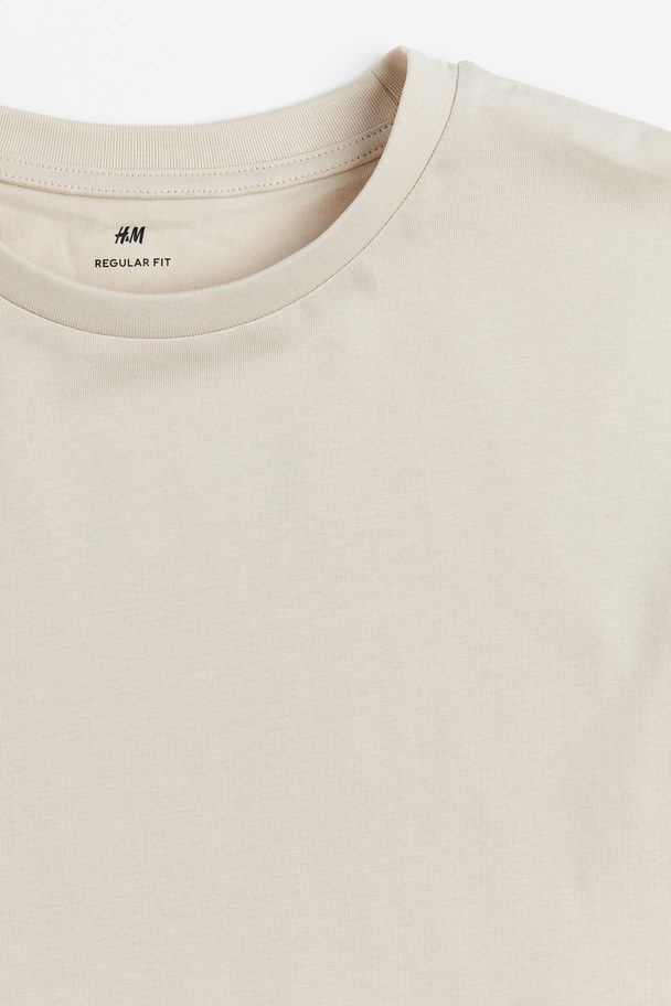 H&M 3er-Pack T-Shirts in Regular Fit Hellbeige