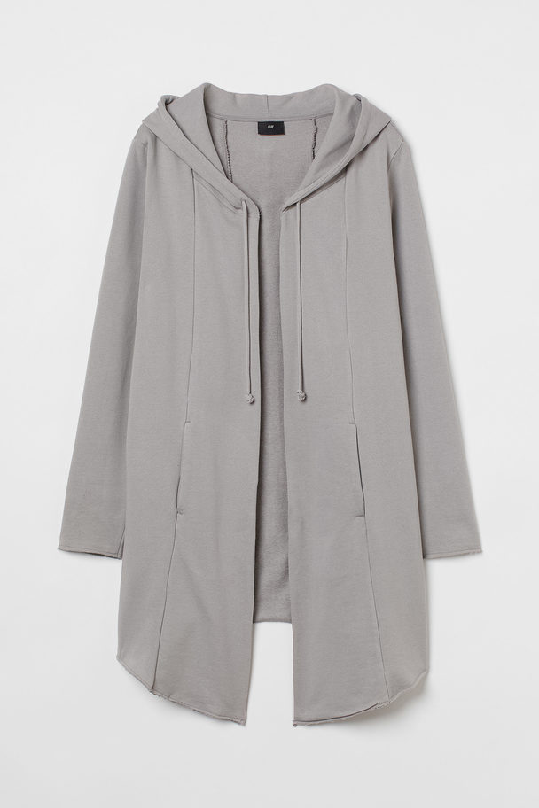 H&M Long, Hooded Cardigan Grey