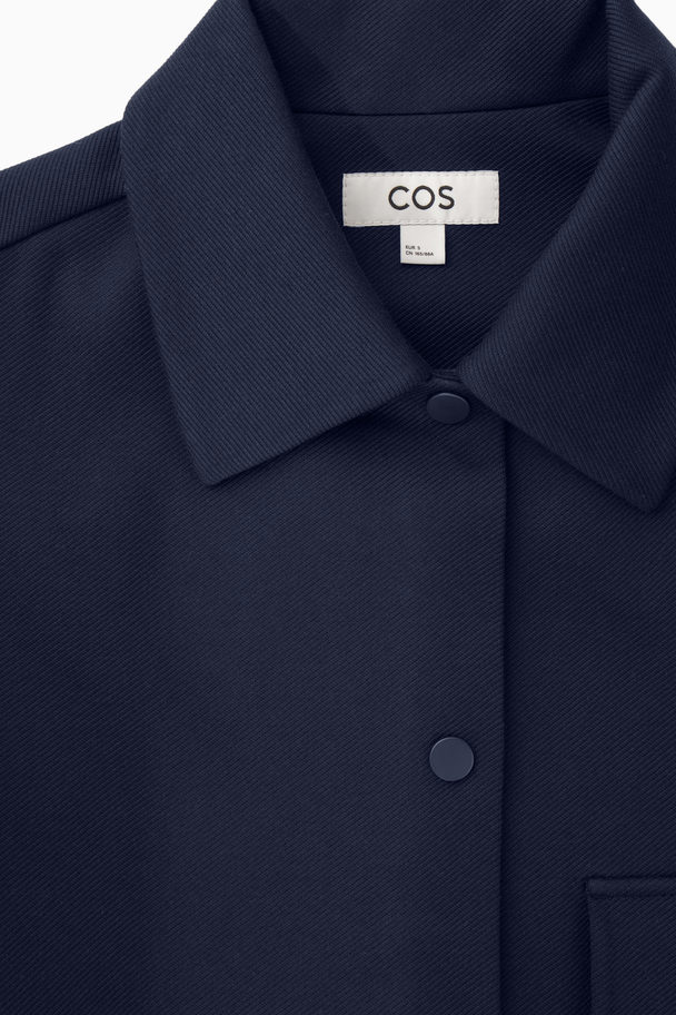 COS Cropped Twill Jacket Navy