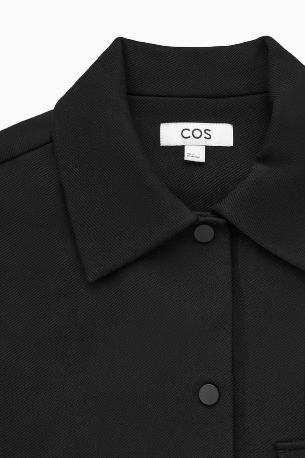 COS Cropped Twill Jacket Black