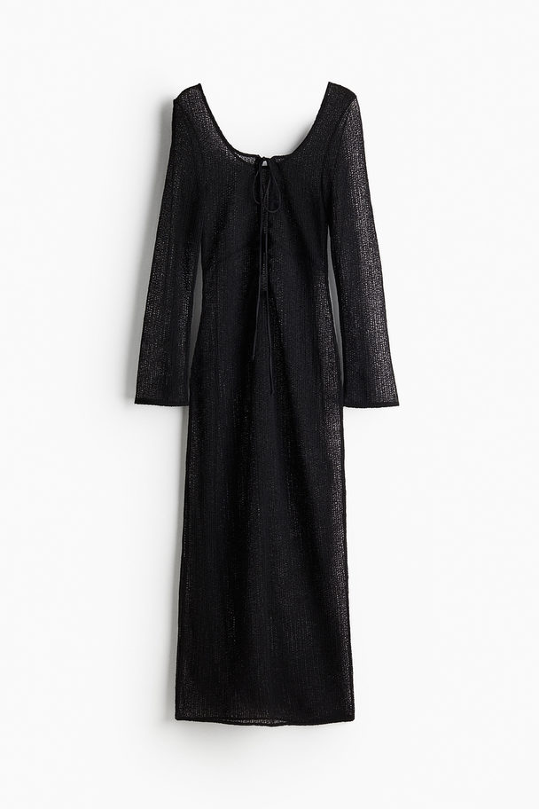 H&M Strandkleid mit Kordelzugdetail Schwarz