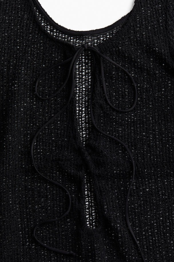 H&M Strandkleid mit Kordelzugdetail Schwarz