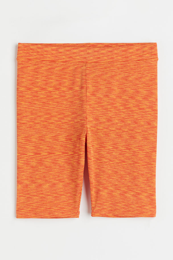 H&M Ribbed Cycling Shorts Orange Marl