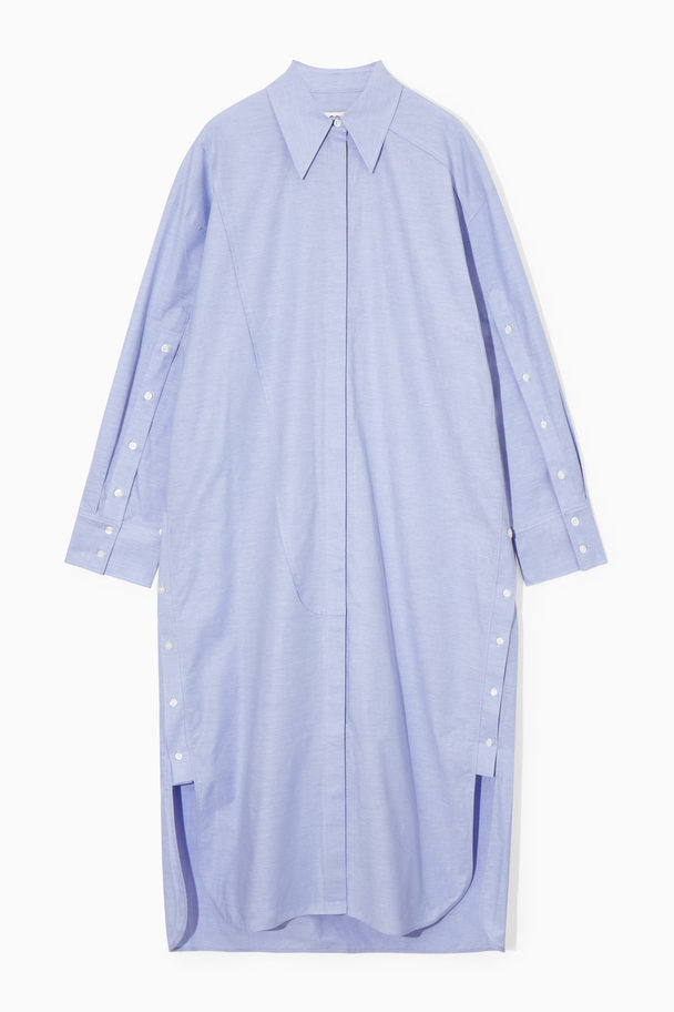 COS Oversized Deconstructed Shirt Dress Light Blue