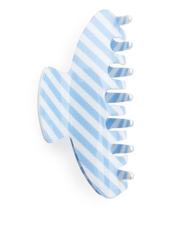 ARKET Striped Hair Claw White/blue