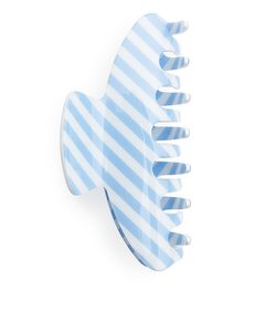 Striped Hair Claw White/blue
