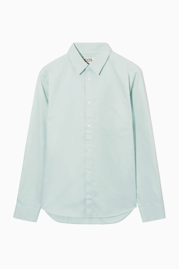 COS Patch-pocket Shirt - Regular Turquoise