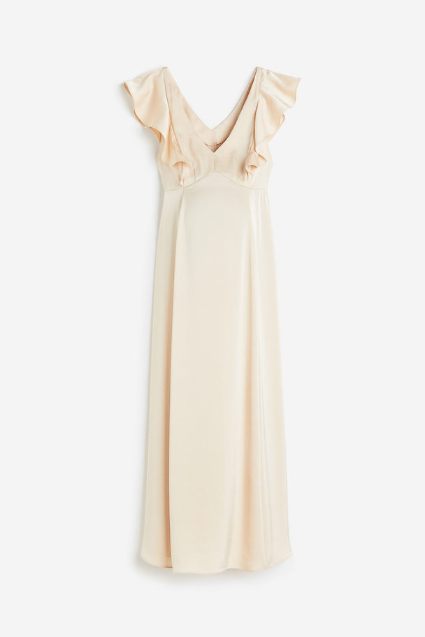 H&M MAMA Kleid mit Volants Hellbeige
