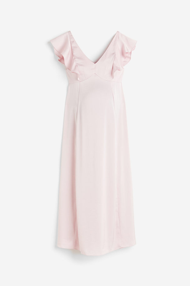 H&M Mama Kjole Med Volang Lys Rosa
