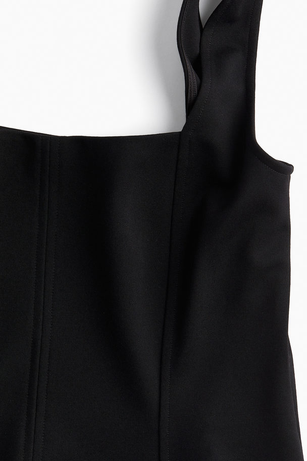 H&M Square-neck Jersey Dress Black