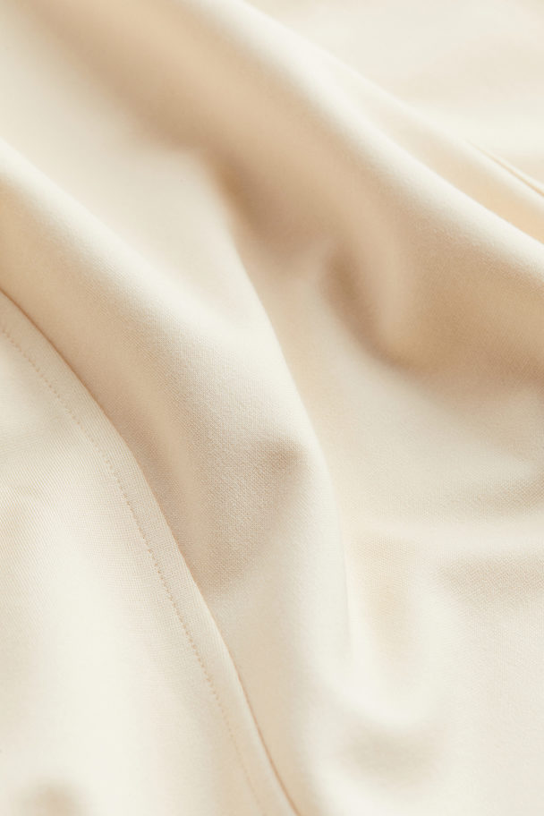 H&M Kjole I Trikot Med Firkantet Halsringning Lys Beige