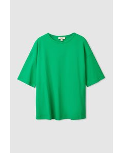 Boxy-fit A-line T-shirt Green