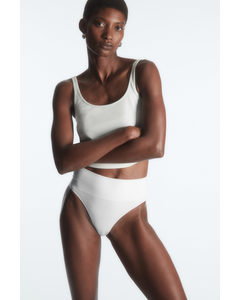 Seamless Ribbed High-waisted Briefs White