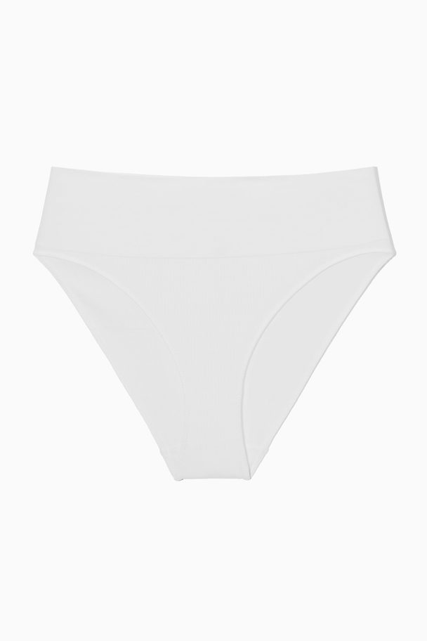 COS Seamless Ribbed High-waisted Briefs White
