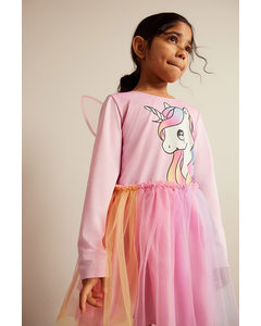 Tulle-skirt Fancy Dress Costume Pink/unicorn