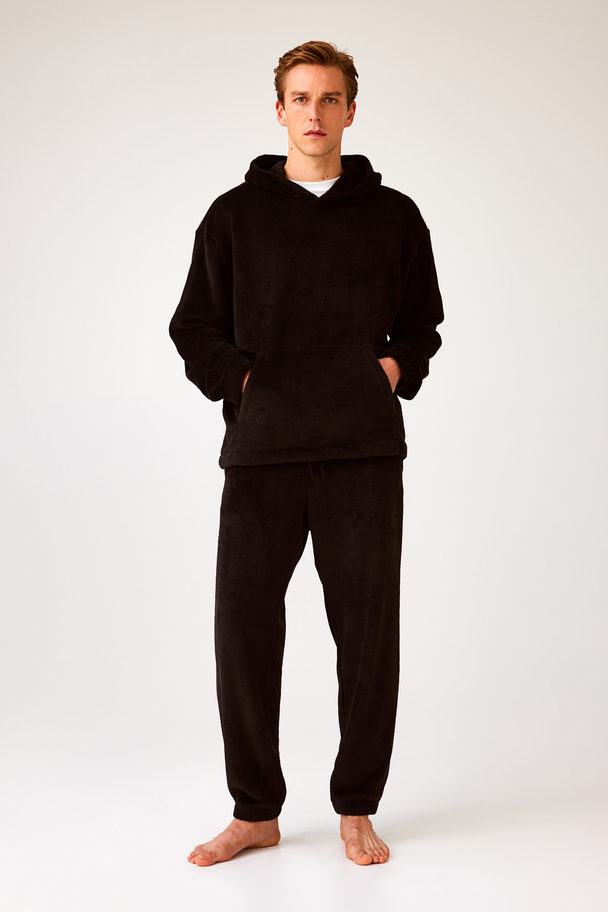 H&M Pyjama aus Fleece Schwarz