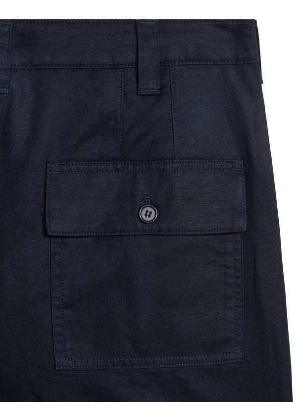 ARKET Cotton-linen Utility Shorts Dark Blue