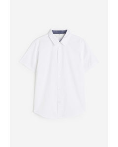 Short-sleeved Cotton Shirt White