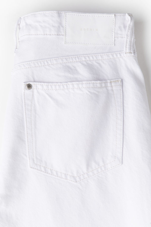 H&M Baggy Wide Low Ankle Jeans White
