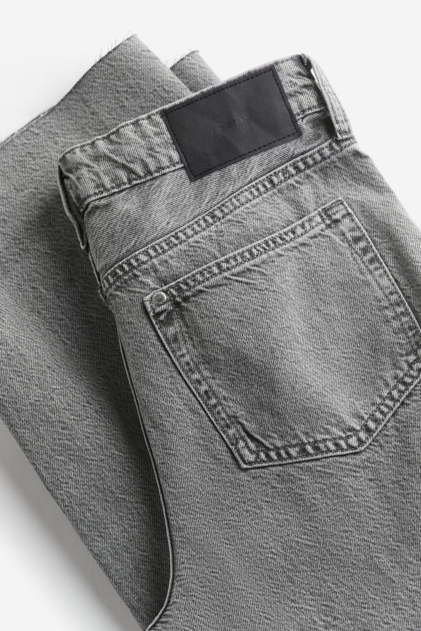 H&M Baggy Wide Low Ankle Jeans Grey