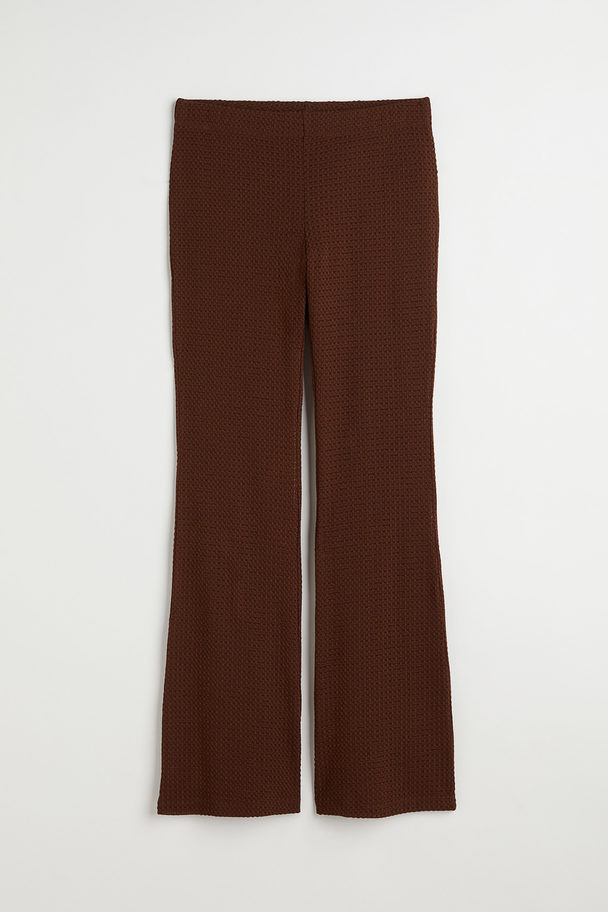 H&M Crochet-look Trousers Dark Brown