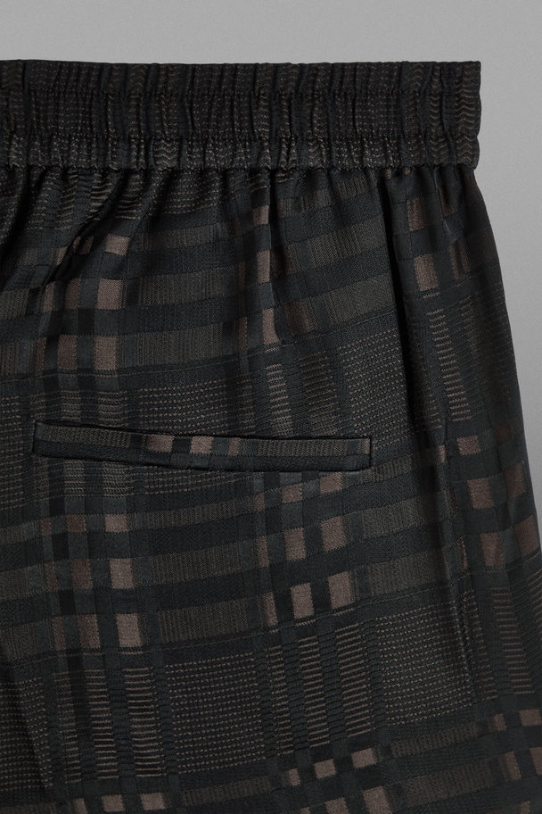 COS The Checked Satin Trousers Brown / Black / Checked