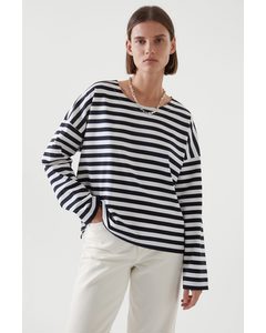 Boxy-fit Top White / Navy Striped