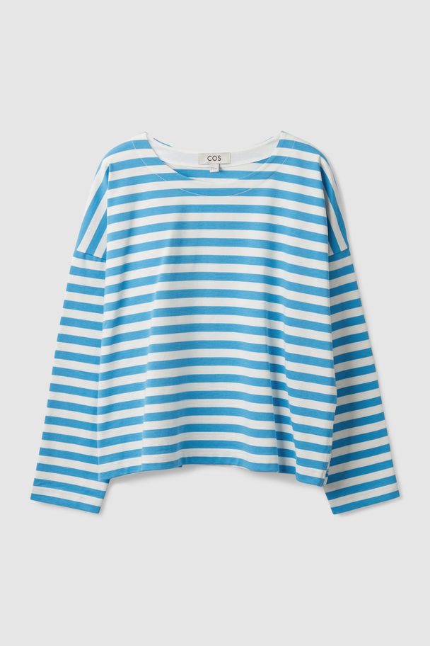 COS Boxy-fit Top White / Blue