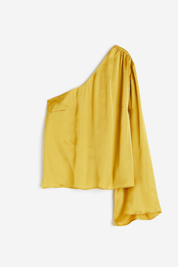 H&M One-shoulder Blouse Yellow