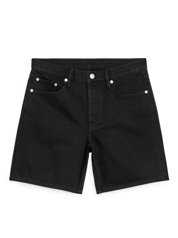 ARKET Non-stretch Denim Shorts Black