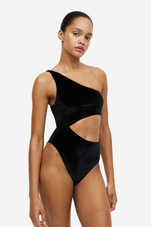 Speedo Velour Cut Out One Piece Anthracite