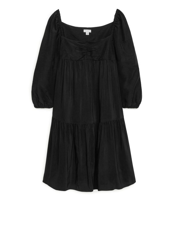 ARKET Kleid aus Leinenmischung Schwarz