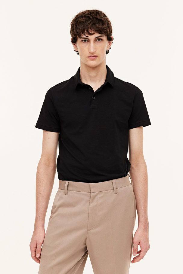 H&M Poloshirt Slim Fit Sort