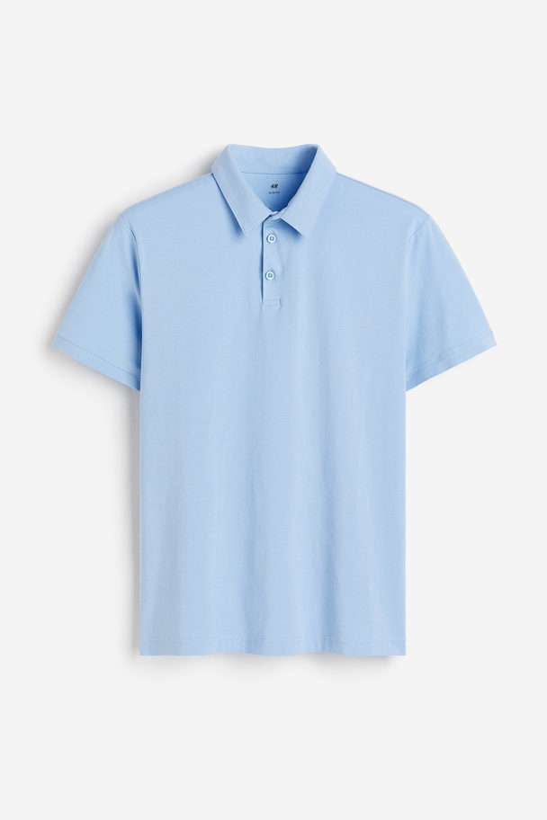 H&M Poloshirt - Slim Fit Lichtblauw