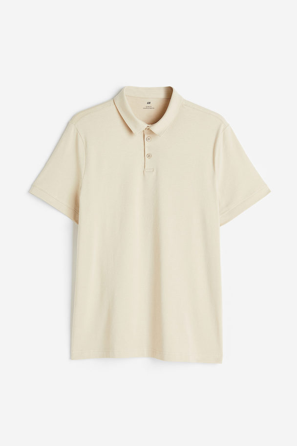 H&M Poloshirt in Slim Fit Hellbeige