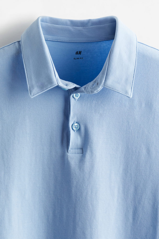 H&M Poloshirt in Slim Fit Hellblau