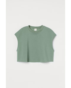 Cropped Sweatshirt Salviegrøn