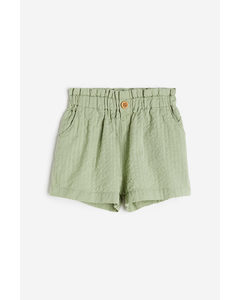 Paperbag-Shorts Hellgrün