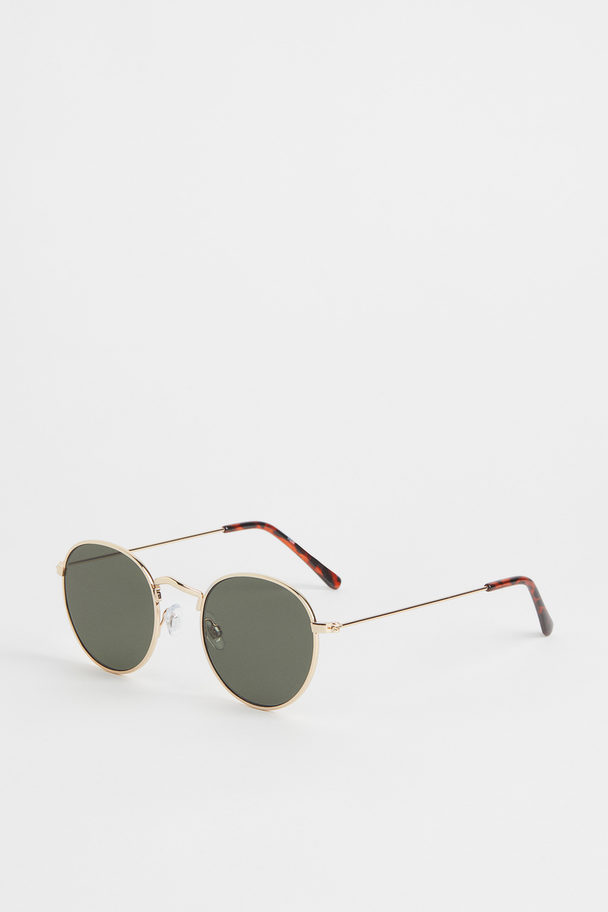 H&M Runde Sonnenbrille Goldfarben/Braun