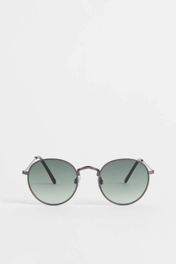 H&M Round Sunglasses Silver-coloured/black