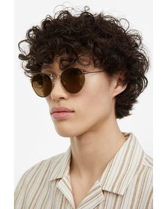 Round Sunglasses Gold-coloured/brown