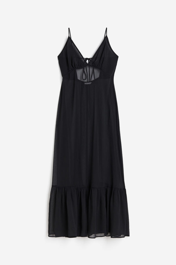 H&M Kleid aus zartem Chiffon Schwarz